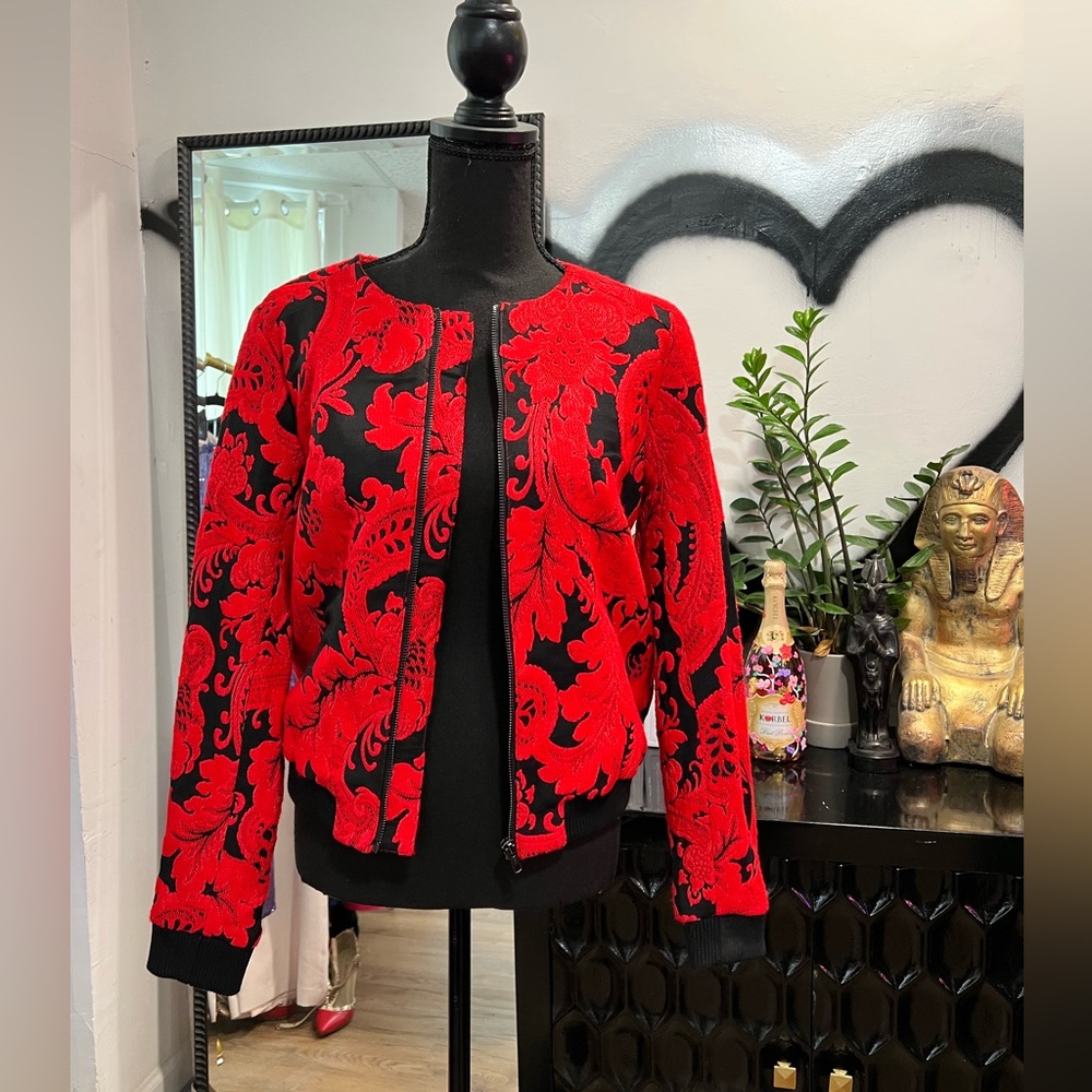 Parker embroidered bomber jacket. No tags